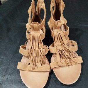 Fringe gladiator sandals